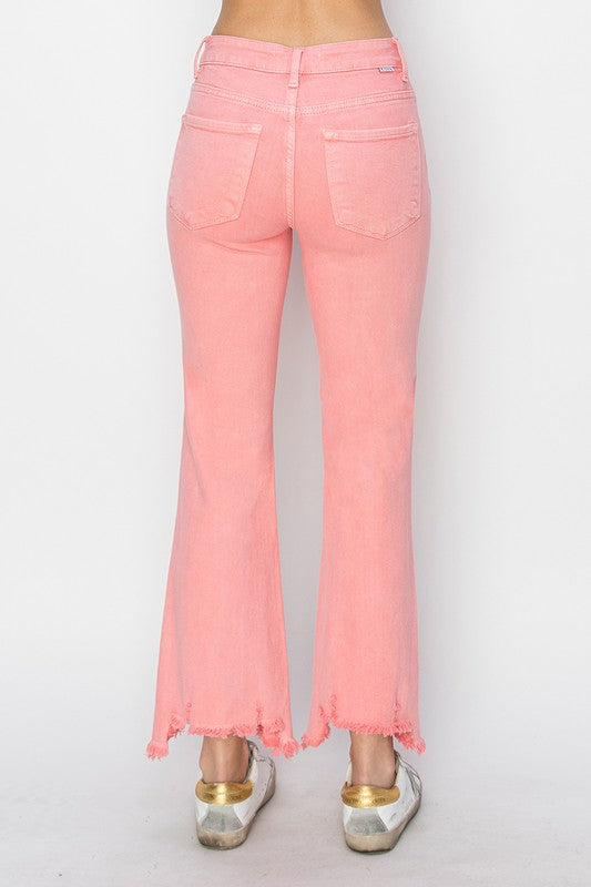Flaming Mid Rise Straight Step Hem Pants