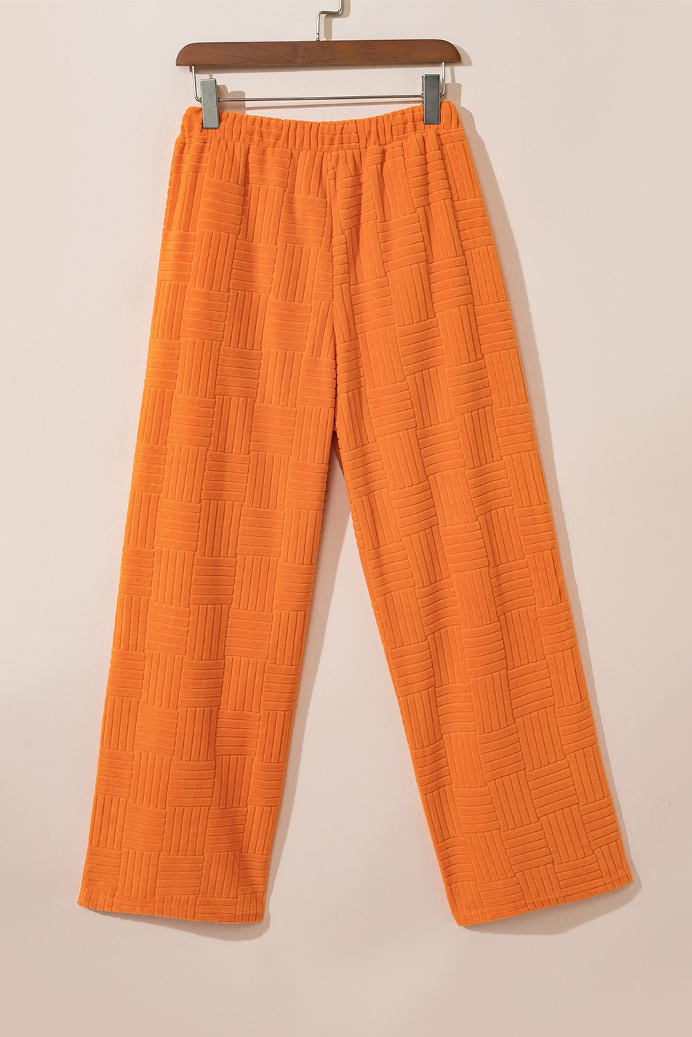 Orange textured Tank Top and Wide Leg Pants set