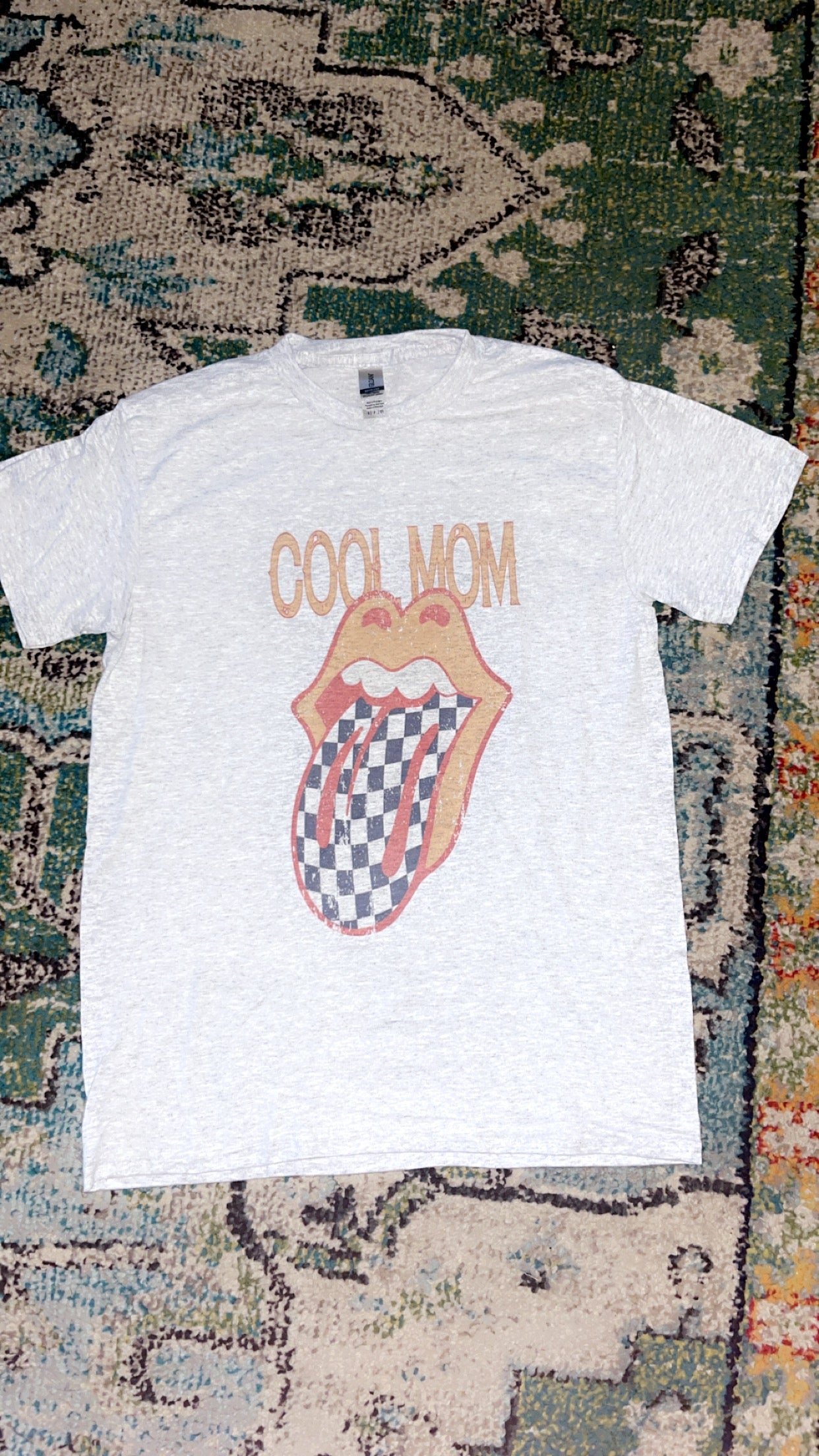 Cool Mom Checkered Tongue Graphic Tee