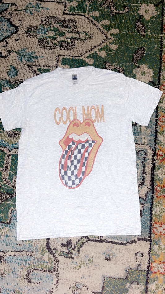 Cool Mom Checkered Tongue Graphic Tee