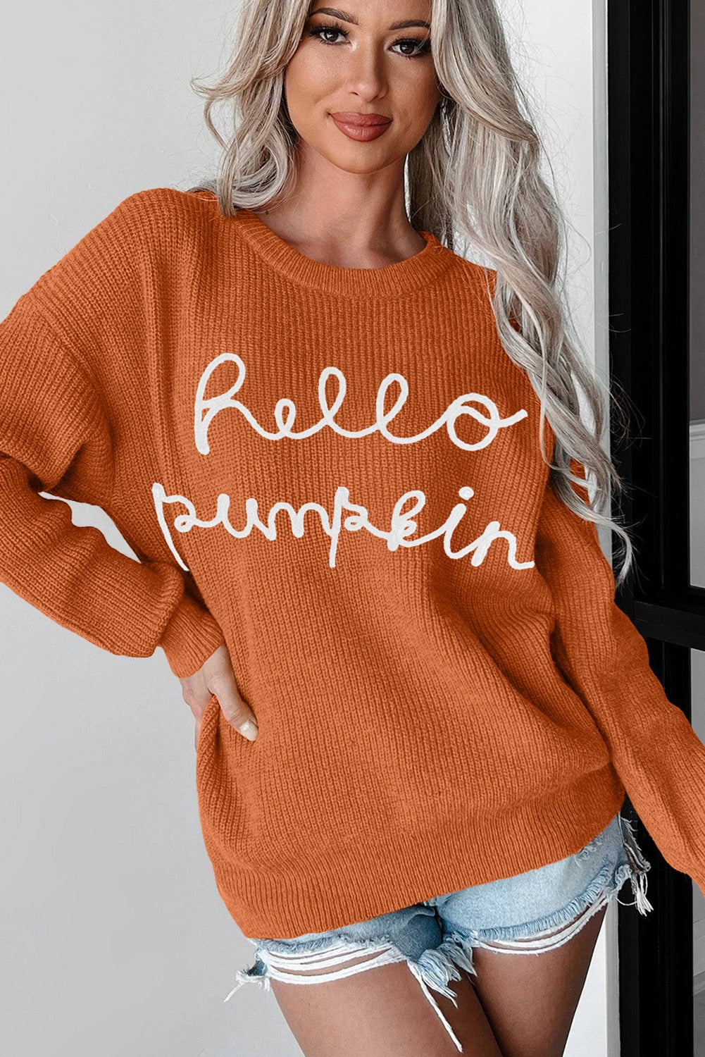 Hello pumpkin graphic sweater