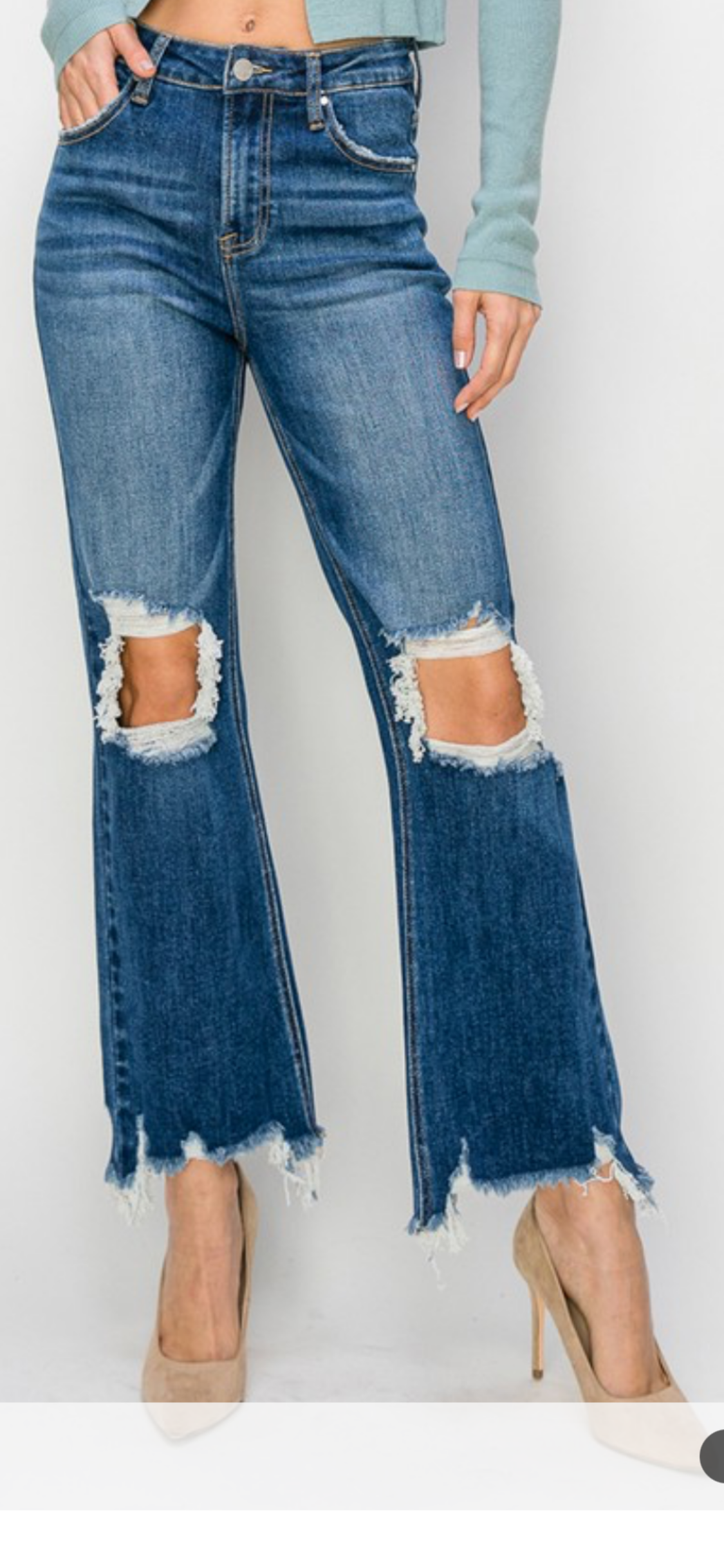 Risen High Rise Straight Crop Jeans