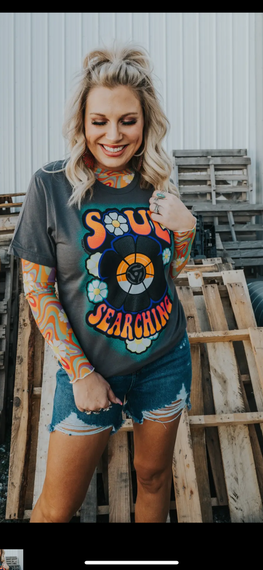 Floral Swirl Colorful mesh top