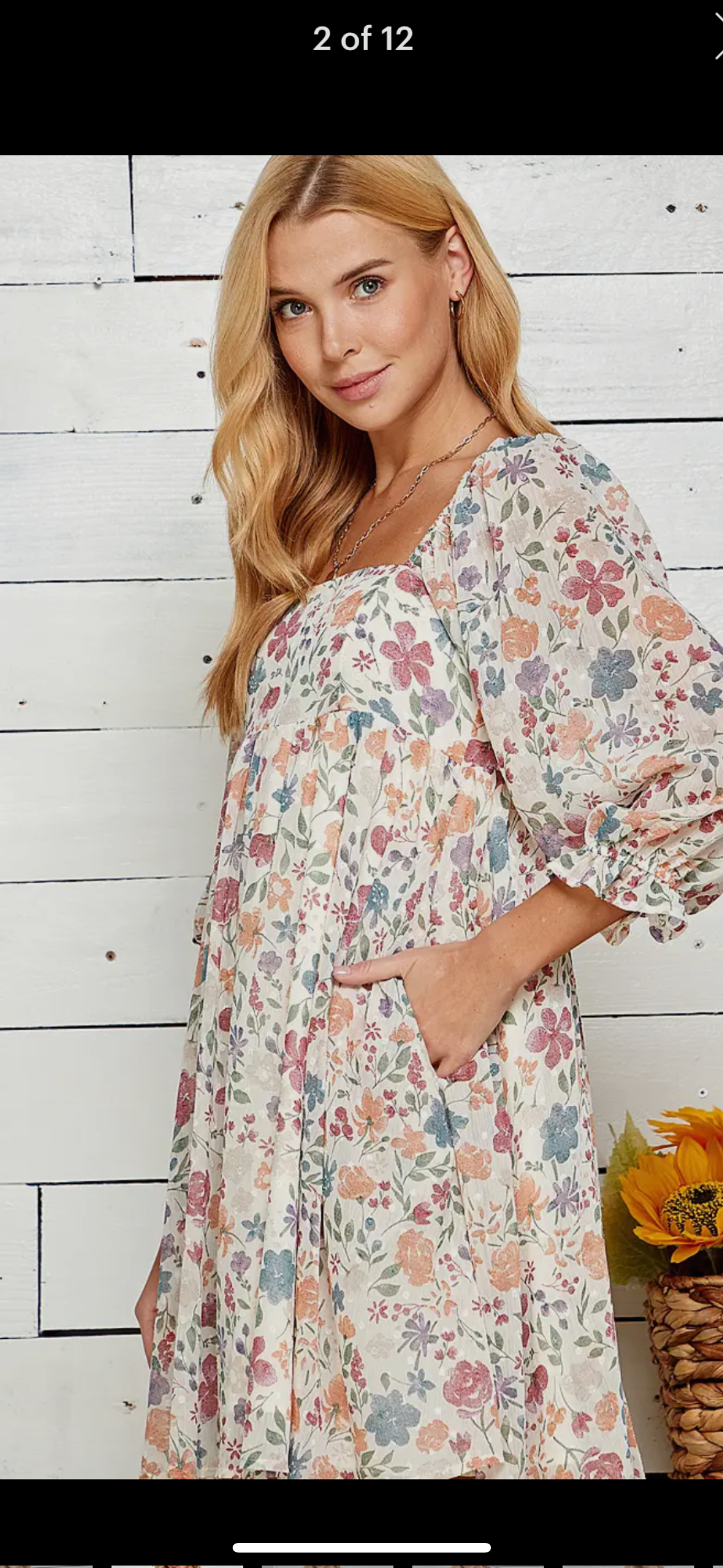 Multi Color Floral Print Babydoll Dress