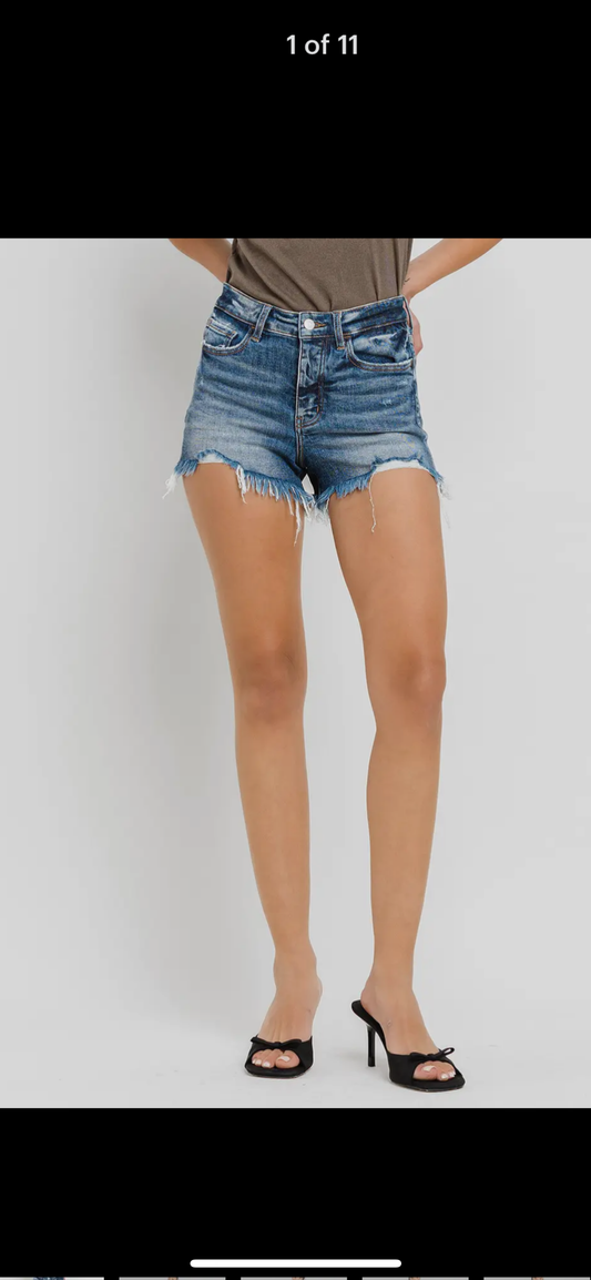 High rise Zipper Up Denim Lovervet shorts