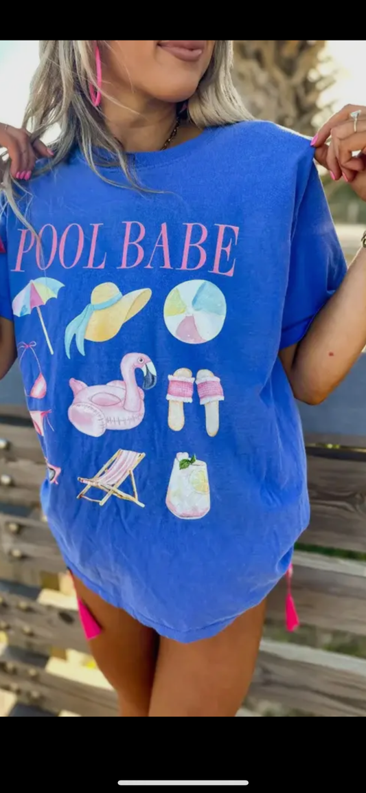 Pool Babe Flo Blue Graphic Tee