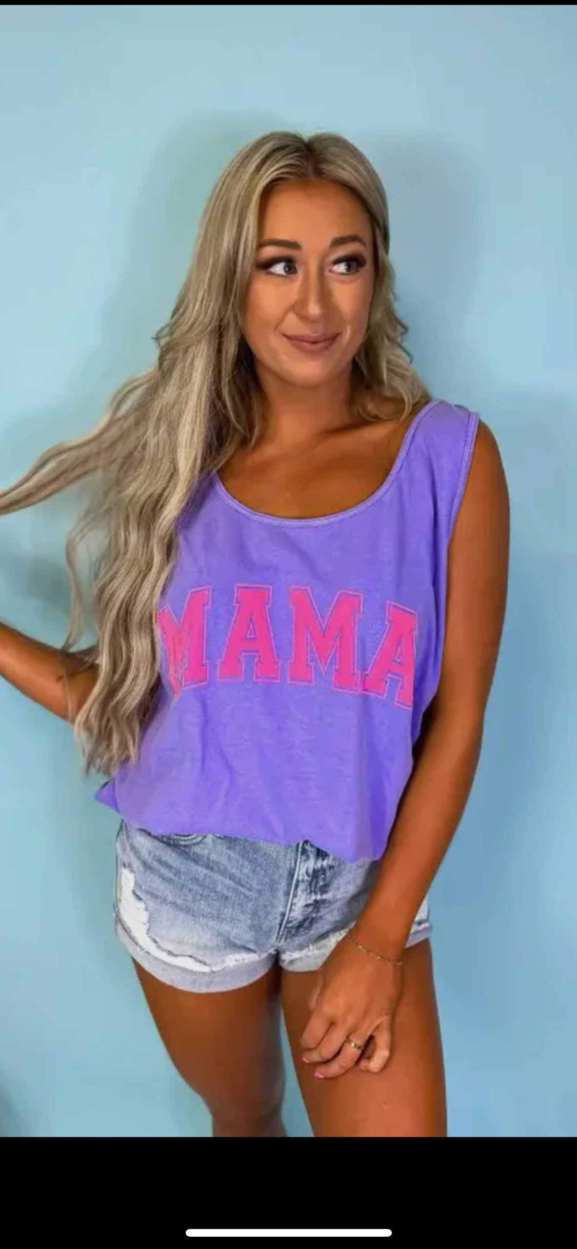 Violet Mama Neon Puff Graphic Tank