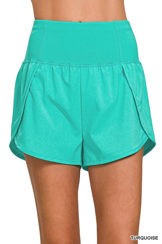 Turquoise high waisted shorts